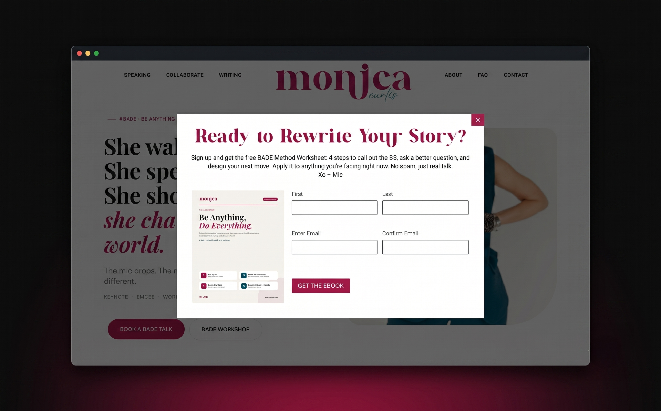 Monica Curtis freebie popup