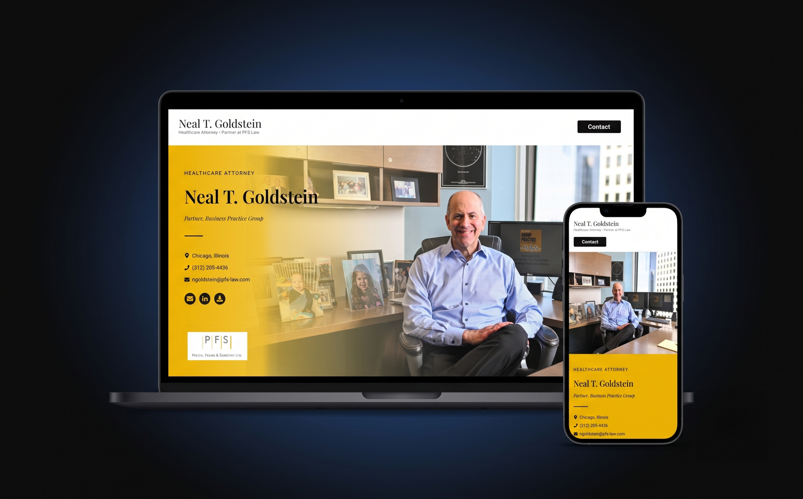 Neal T. Goldstein, Esq. website on desktop