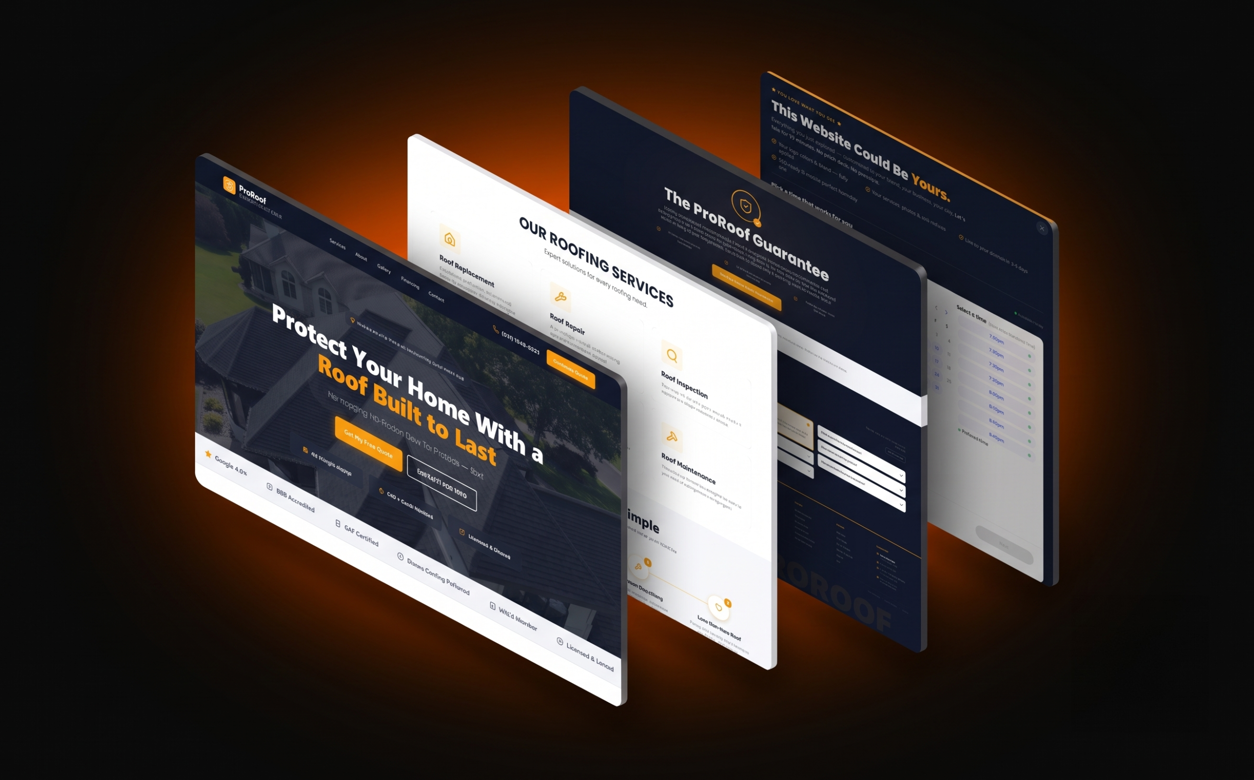 ProRoof concept roofing website