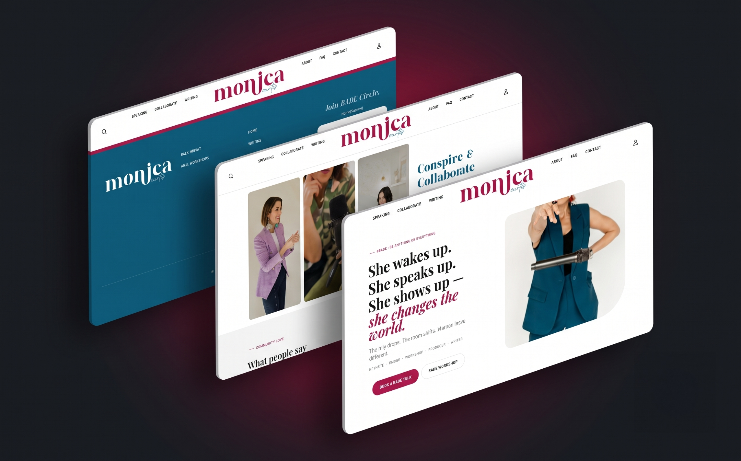Monica Curtis website homepage
